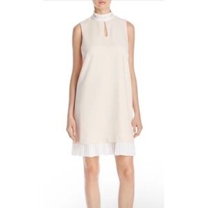 Nanette Lepore Ballet Slipper Shift Dress Pink Cream Lace Anthropologie Sz8‎